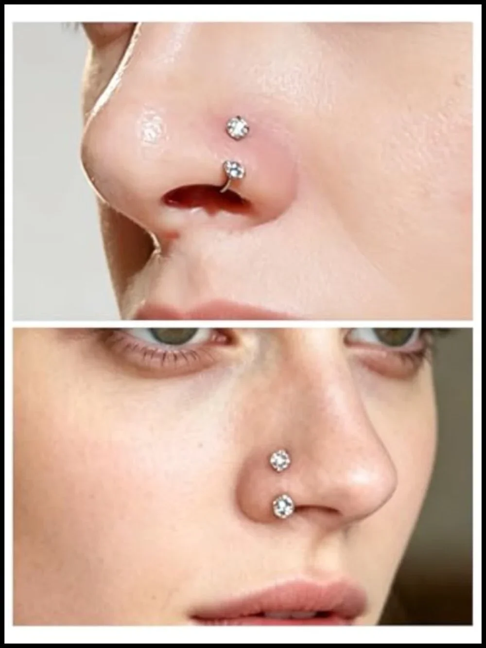 Titanium CZ Horseshoe Nose Ear Septum Lip Rings Piercing Jewelry